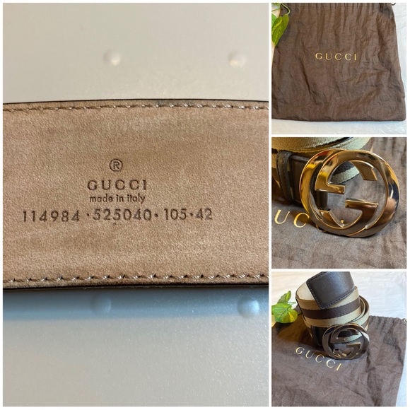 ❌SOLD❌Gucci Canvas & Leather Men’s Double G Belt - Picture 3 of 9